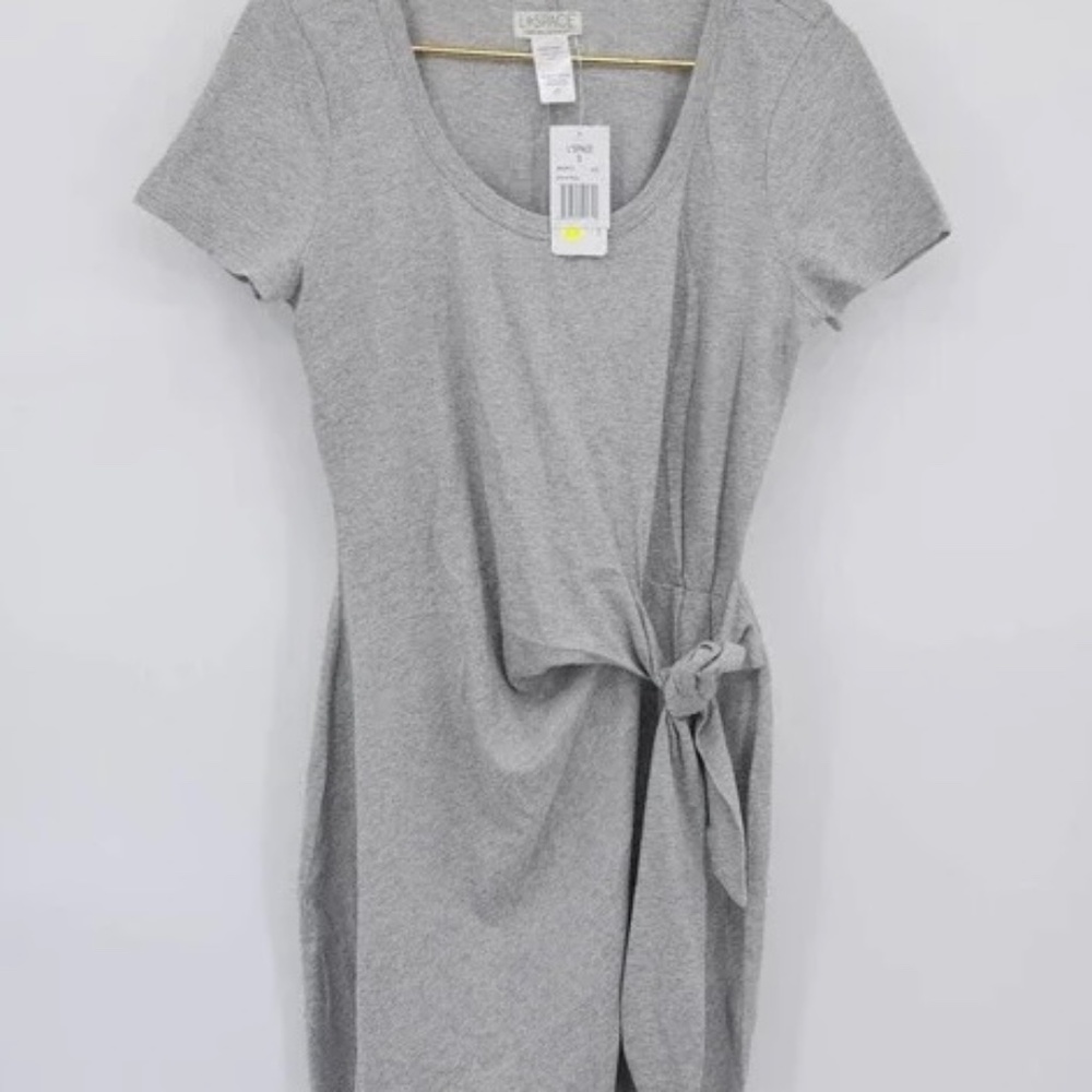 l*Space Abalone Mini Ruched Shirt Dress in Gray Size S